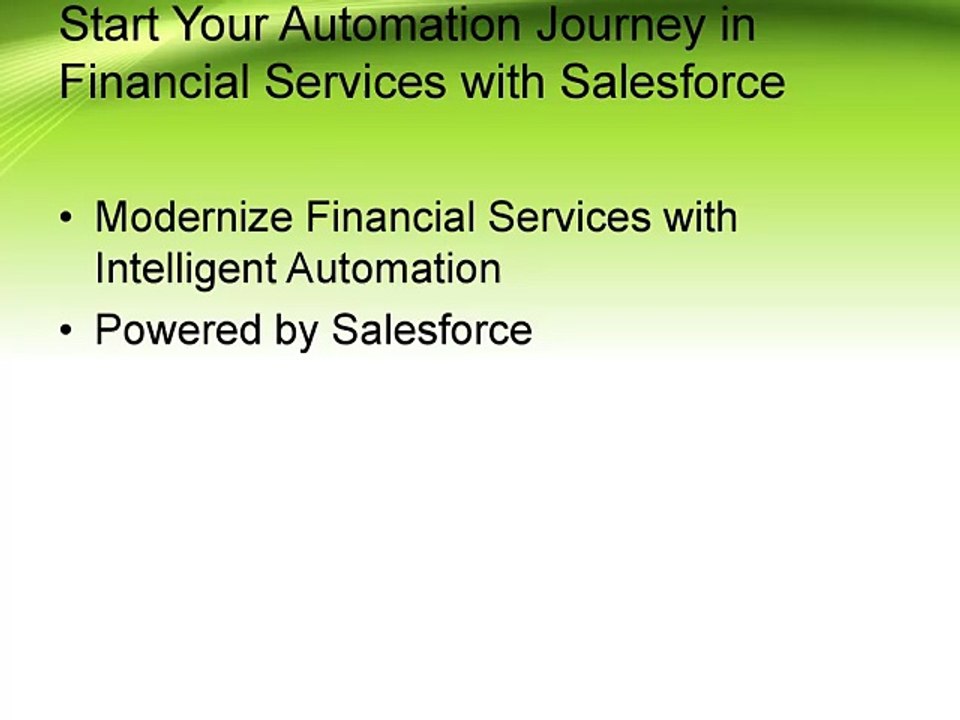 Start Your Automation Journey in Financial Services with Salesforce