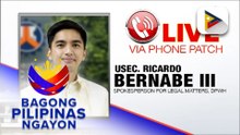Panayam kay DPWH spokesperson for legal matters, Usec. Ricardo Bernabe III ukol sa discrepancy sa flood control project coorodinates