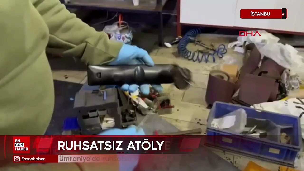 İstanbul Ümraniye'de ruhsatsız silah atölyesine operasyon