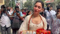 Tamannaah Bhatia Spotted In Juhu For The Pooja Ceremony Of Her New Venture