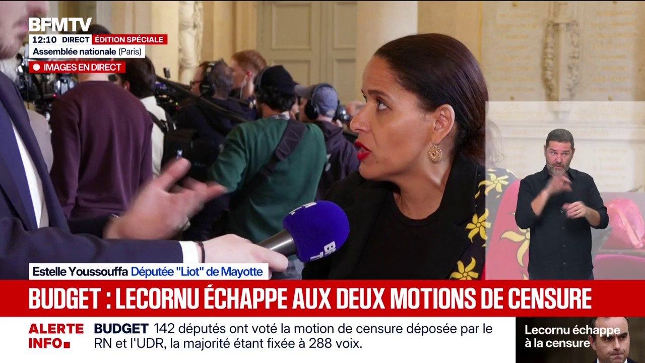 "Vous avez encore la possibilité d'augmenter l'enveloppe pour Mayotte": Estelle Youssouffa, députée Liot, explique sa décision de voter la motion de censure LFI