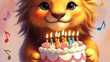 Happy Birthday 🎂 Cute Lion with Cake