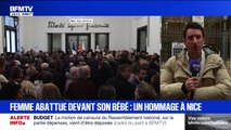 200 personnes se sont rassemblées à Nice en hommage à la femme abattue devant son bébé