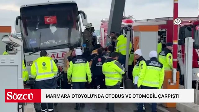 Silivri Kuzey Marmara Otoyolu'nda otomobil ve otobüs çarpıştı: Yaralılar var!