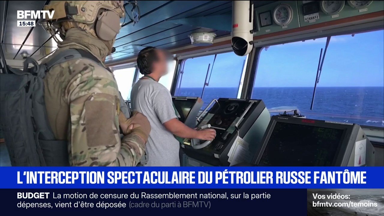 Les images de l'interception du pétrolier en provenance de Russie par la Marine française