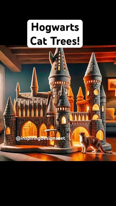 These Hogwarts castle cat trees look like fun for your cats!