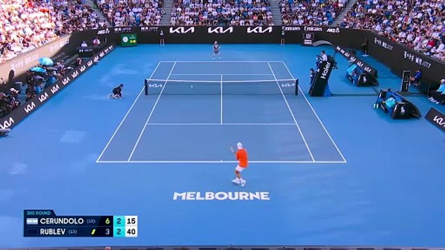 Francisco Cerundolo vs Andrey Rublev | Resumen | Tercera Ronda del Abierto de Australia 2026