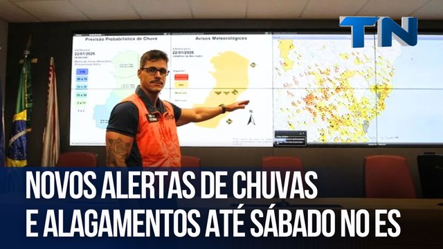Novos alertas de chuvas e alagamentos até sábado no ES