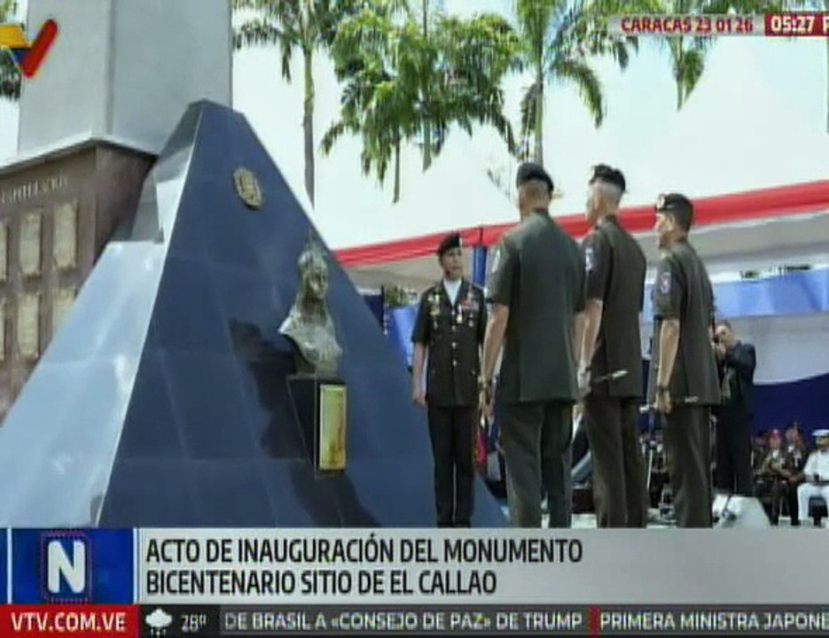 Vicepresidente sectorial G/J Padrino López inauguró el Monumento Bicentenario Sitio de El Callao
