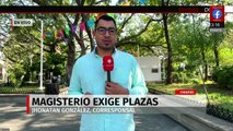 Maestros de Chiapas protestan en la Subsecretaría de Educación Federalizada exigen contrataciones