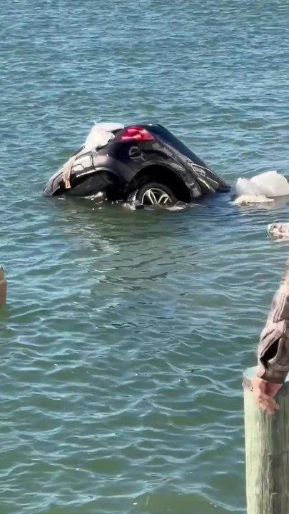 Insane moment good samaritans rescue driver trapped in sinking SUV