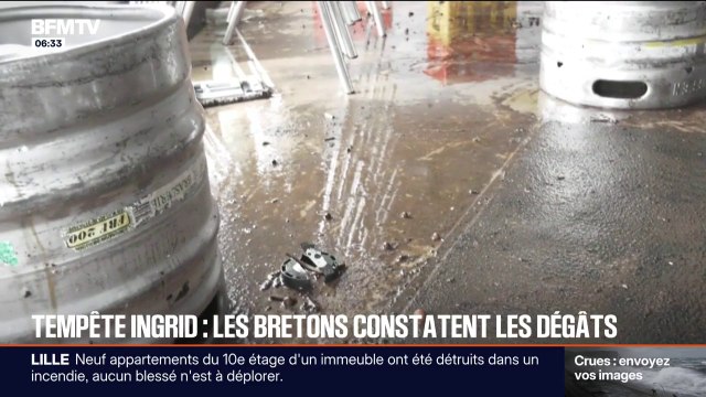 Après le passage de la tempête Ingrid en Bretagne, les habitants constatent les dégâts