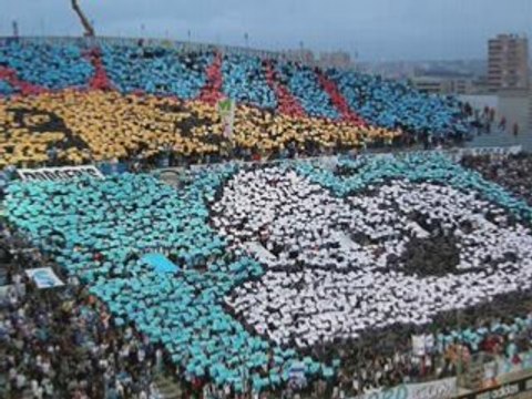 Tifos des supporters de l'OM au vélodrome