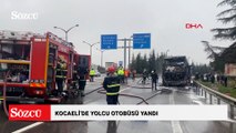 Kocaeli’de yolcu otobüsü yandı
