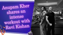 Anupam Kher flaunts toned biceps during intense workout with friend and co-actor Ravi Kishan