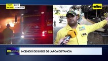 Villa Elisa: dos buses de larga distancia se quemaron por completo en su parada