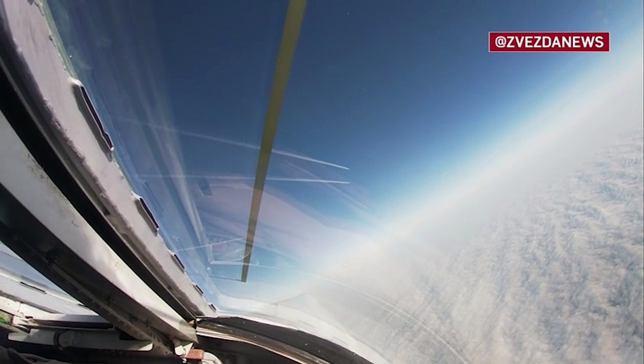 Tu-22M3 carrying a Kh-22/Kh-32 missile during a flight over the Baltic Sea