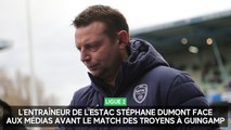 L'entraîneur de l’Estac Stéphane Dumont face aux médias avant Guingamp - Troyes ce samedi