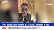 Emmanuel Macron annonce engager une procédure accélérée au Parlement pour interdire l'usage des réseaux sociaux aux moins de 15 ans dès 