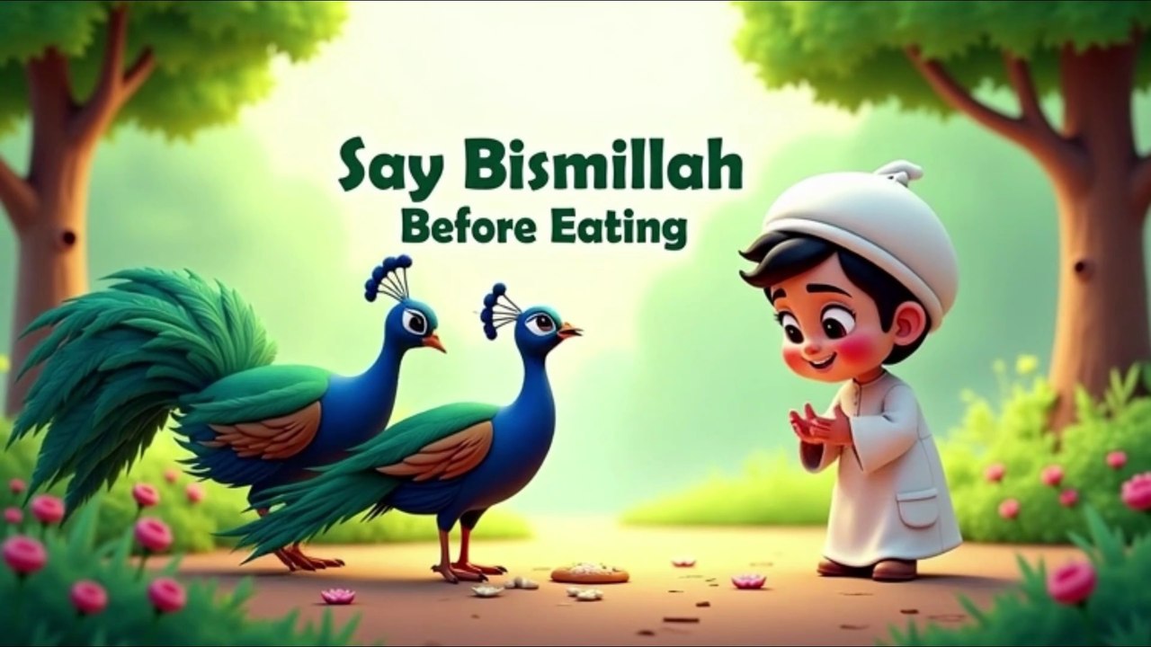 Peacock Family Says Bismillah 🦚 | Islamic Kids Nasheed | Rayyan Learns Manners