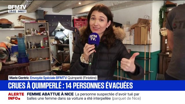 Crues à Quimperlé: 15 centimètres d'eau à peu près dans la boutique déclare Victor, commerçant