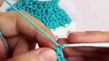 Crochet mini frock keychain