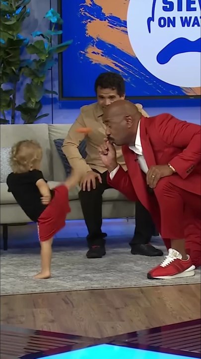 This 21-Month-Old Martial Arts Pro Stuns Steve Harvey With a Perfect Kick