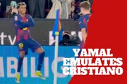 Lamine Yamal recreates Cristiano Ronaldo iconic goal celebration