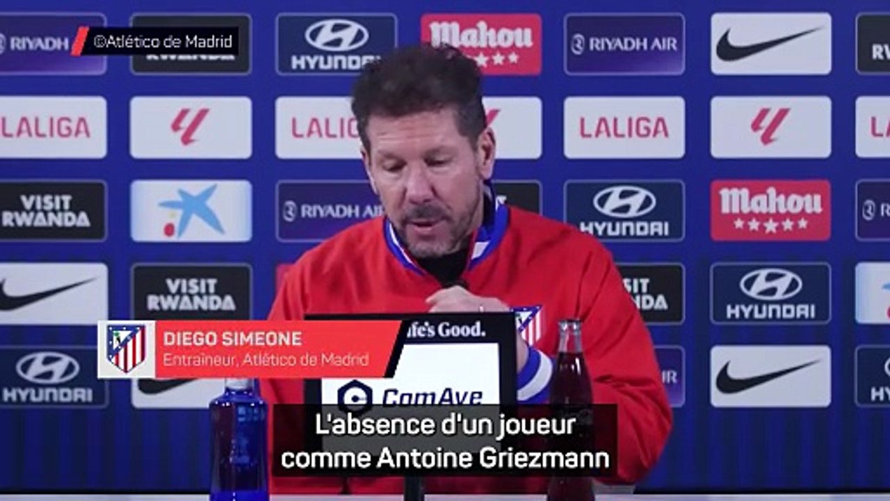 Simeone : "L'absence d'un joueur comme Griezmann se fait toujours sentir"