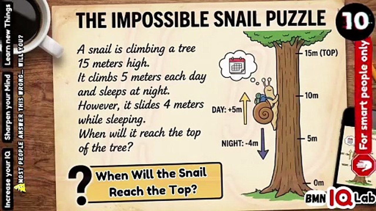 #ConfidentlyWrong 😳😒 When Will the Snail Reach the Top? 🐌