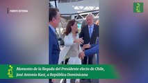 Momento de la llegada del Presidente electo de Chile, José Antonio Kast, a República Dominicana