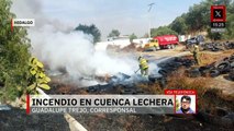 Incendio en la Cuenca Lechera de Tizayuca, Hidalgo, sin riesgo para la población tras incendio