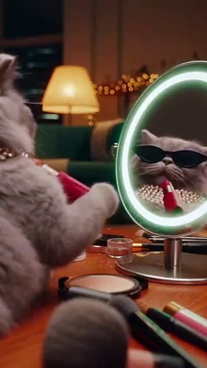 Cat Tries Makeup But Chaos Happens! 😂 Funny Cat Diva Fail | Viral AI Comedy Short