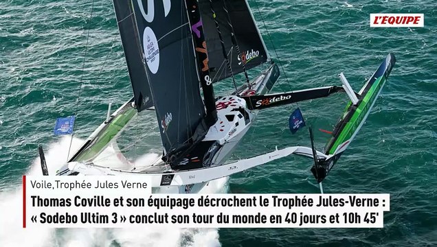 Thomas Coville et son équipage décrochent le Trophée Jules-Verne - Voile - Jules Verne