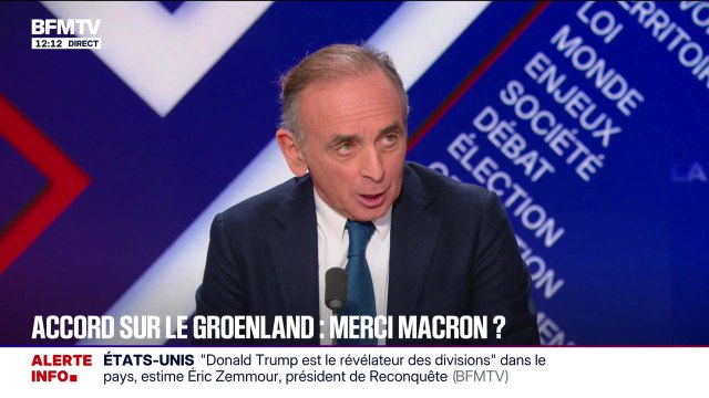 Éric Zemmour ne pense pas qu'Emmanuel Macron a fait reculer Donald Trump sur le Groenland