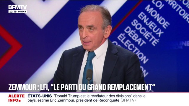 Monsieur Mélenchon est aujourd'hui le porte-drapeau de la contre-colonisation , estime Éric Zemmour, président de Reconquête!