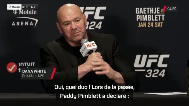 UFC 324 - Dana White salue le menton “solide” de Pimblett et le combat “acharné”