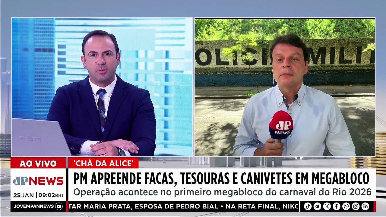 Carnaval no RJ: Polícia Militar prende facas, tesouras e canivetes em megabloco