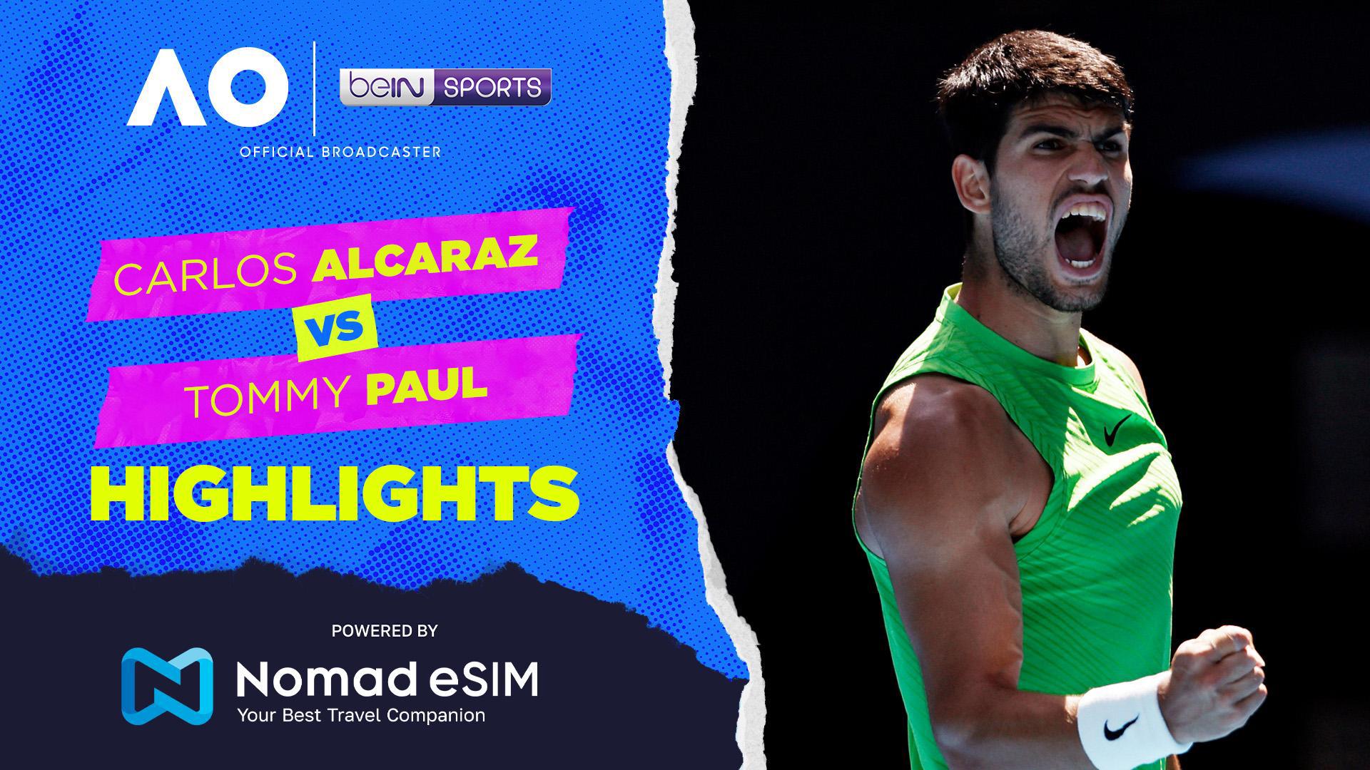 Carlos Alcaraz vs Tommy Paul | Match Highlights | Australian Open 2026