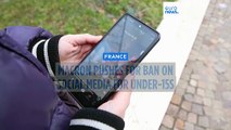 Macron calls for ban on social media for children under 15 to be in place by September