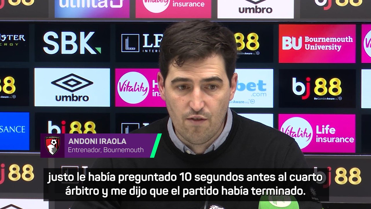 Iraola habla tras derrotar al Liverpool en el último minuto