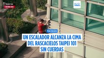 Alex Honnold escaló con éxito, y sin cuerda, los 508 metros del edificio Taipei 101