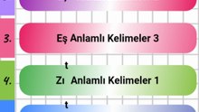 Eş Anlam - Zıt Anlam - Eş Sesli Kelimeleri Öğrenme