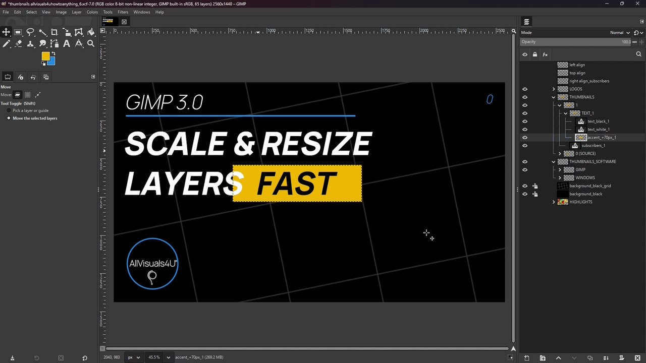 📐 How To Resize Layers In GIMP - GIMP Resize Layer - GIMP 3.0 - GIMP Tutorial