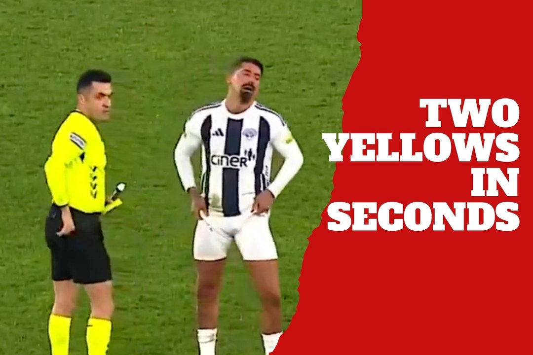 Referee sparks disbelief as a Süper Lig player is sent off within seconds during a free kick