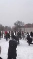 Brooklyn park erupts in a massive snowball fight