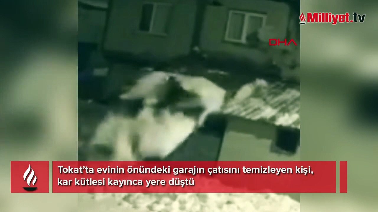Kendisini bir anda yerde buldu! Kar kütlesi harekete geçince...