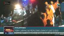 Philippines ferry sinks leaving at least 15 dead