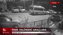 İstanbul'da maskeli şahıs park halindeki aracın camlarını kırdı
