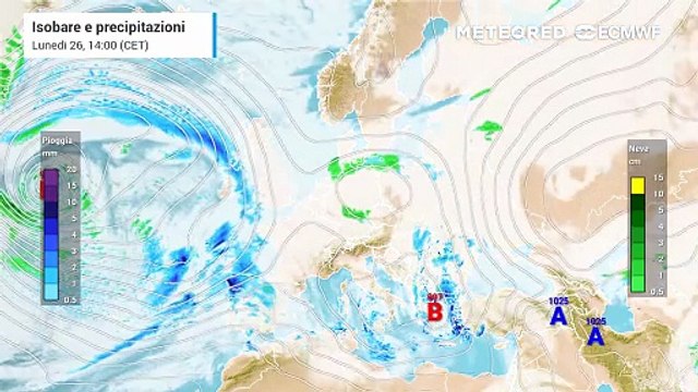 Nuova intensa perturbazione sull'Italia a partire da domani martedì 27 gennaio